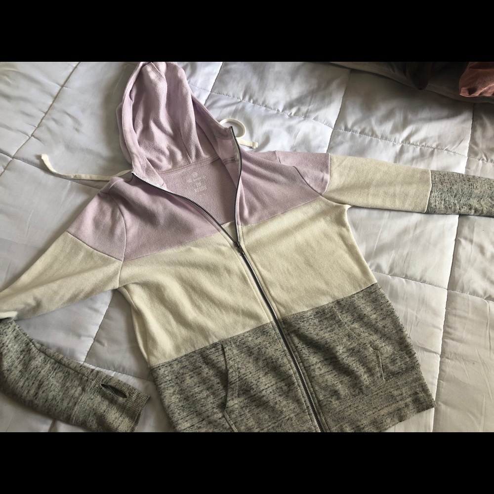 So brand lavender white and gray zip hoodie